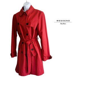 Weekend Max Mara Red Trenchcoat Sz 10